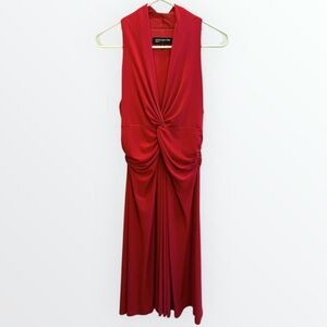 Jones New York Red Sleeveless Ruched Maxi Dress
